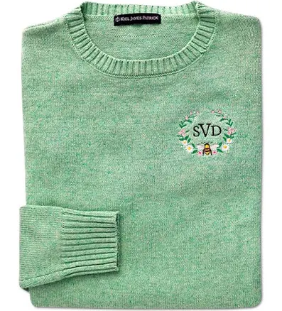 KJP Women's Garden Bee Embroidered Monogram Sweater