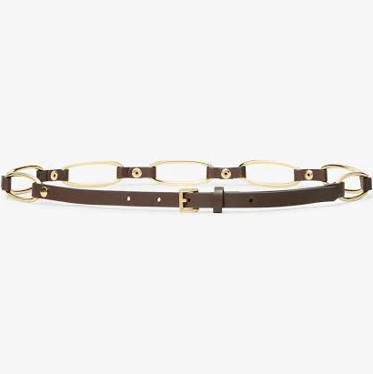 Michael Kors Chain Link Leather Women Belt