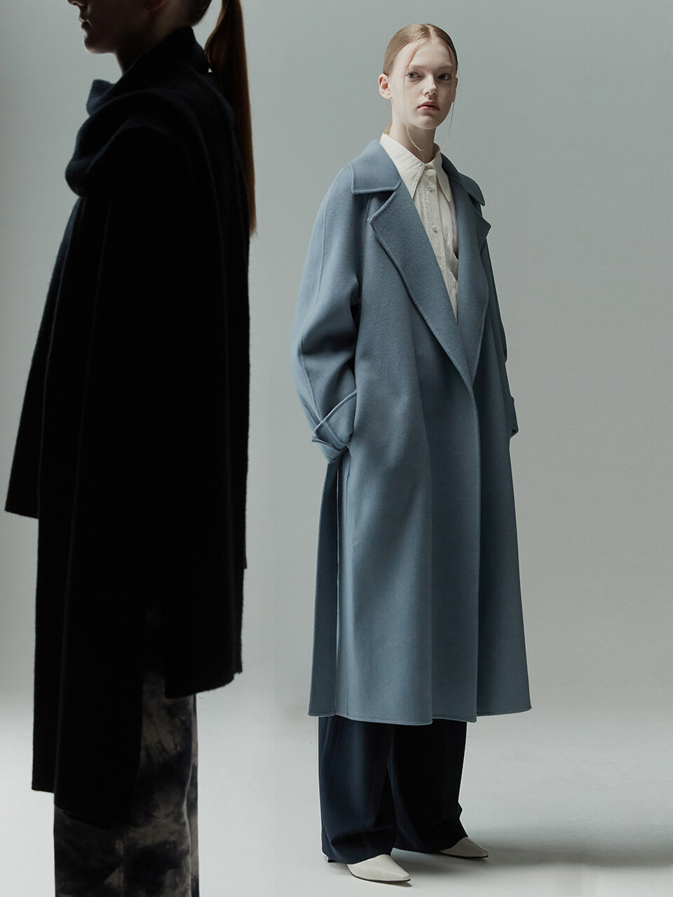 Handmade Wool Blend Coat Cloud