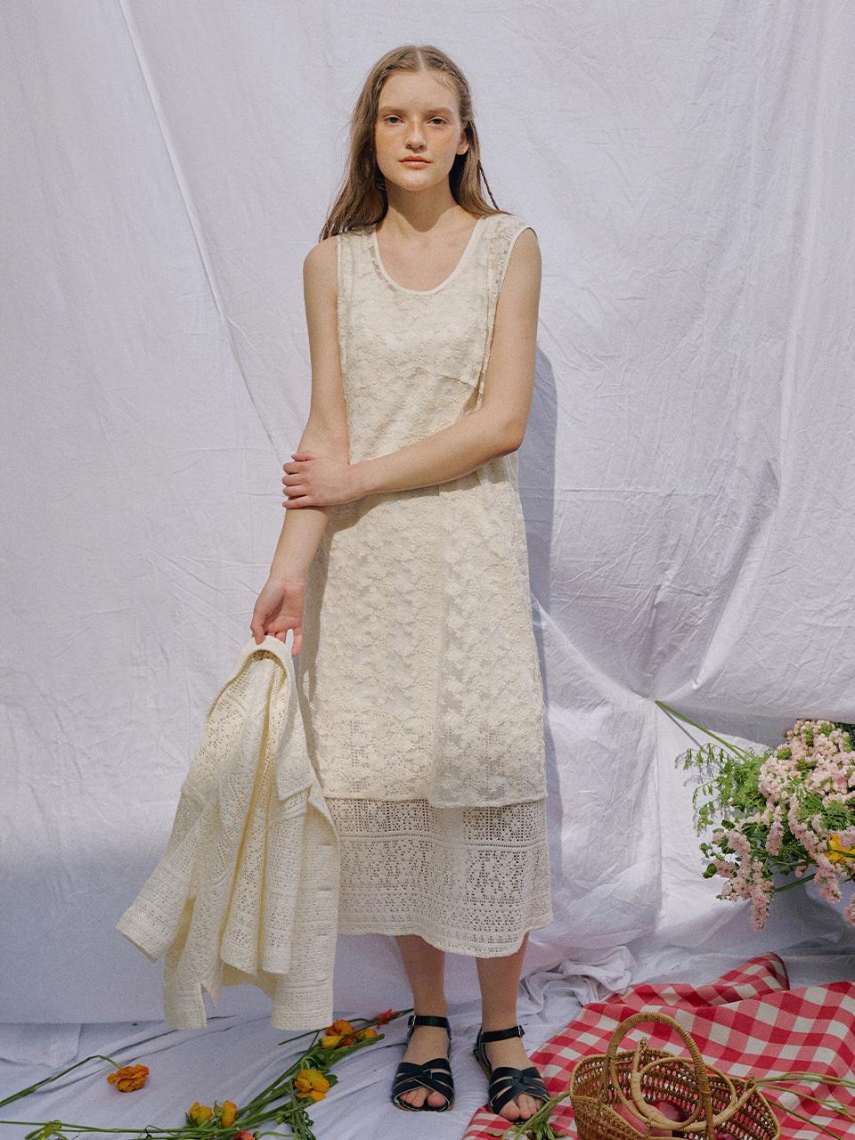 Lace Layered Long Dress