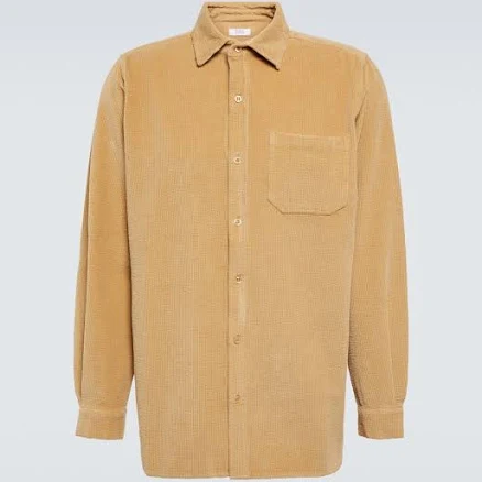 ERL Men, Cotton corduroy shirt, Beige, US 15.5, Shirts