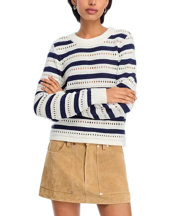 Pointelle Crewneck Sweater