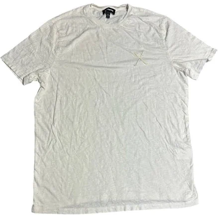 Embroidered Express Logo Bamboo/sun Mens Large White Nature T-shirt