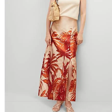 Ann Taylor Women's Silk Tropical Print Maxi Skirt