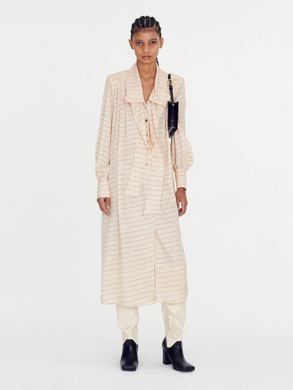 Naucia Scarf Collar Print Dress