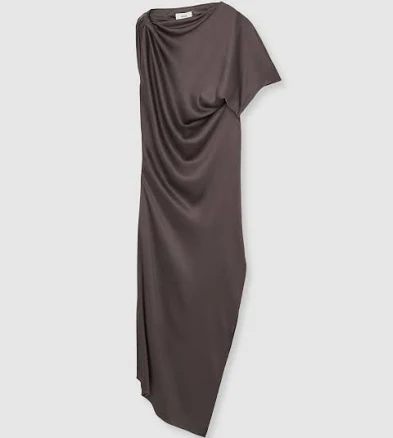 Reiss Women's Kenzie Asymmetric Draped Satin Midi Dress