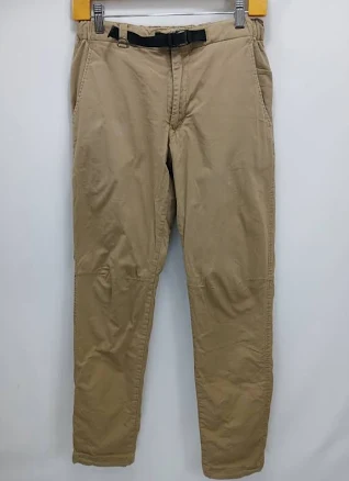Uniqlo Pants Beige Fleece Lined Belted Pockets Men's Size Small Casual