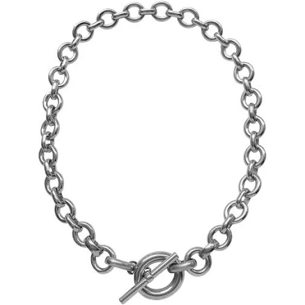 Silver Portrait Necklace Rhodium Plated / 18"