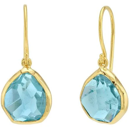 Freeform Aquamarine Drop Earrings