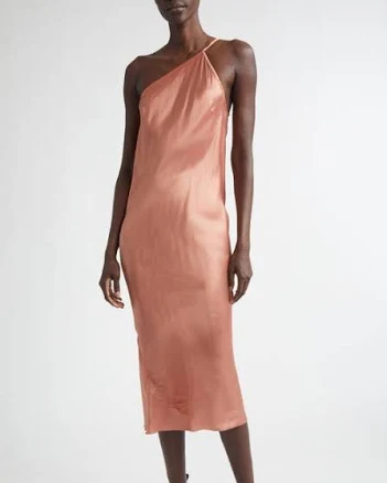 Rick Owens Women's One-Shoulder Satin Midi Dress
