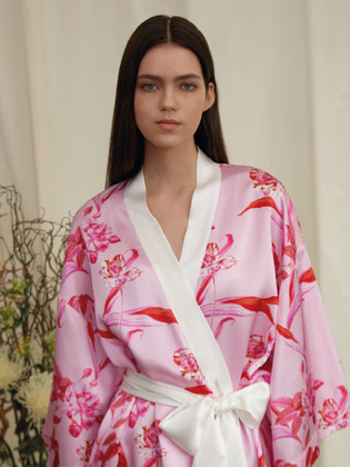 Mari Silk Short Robe