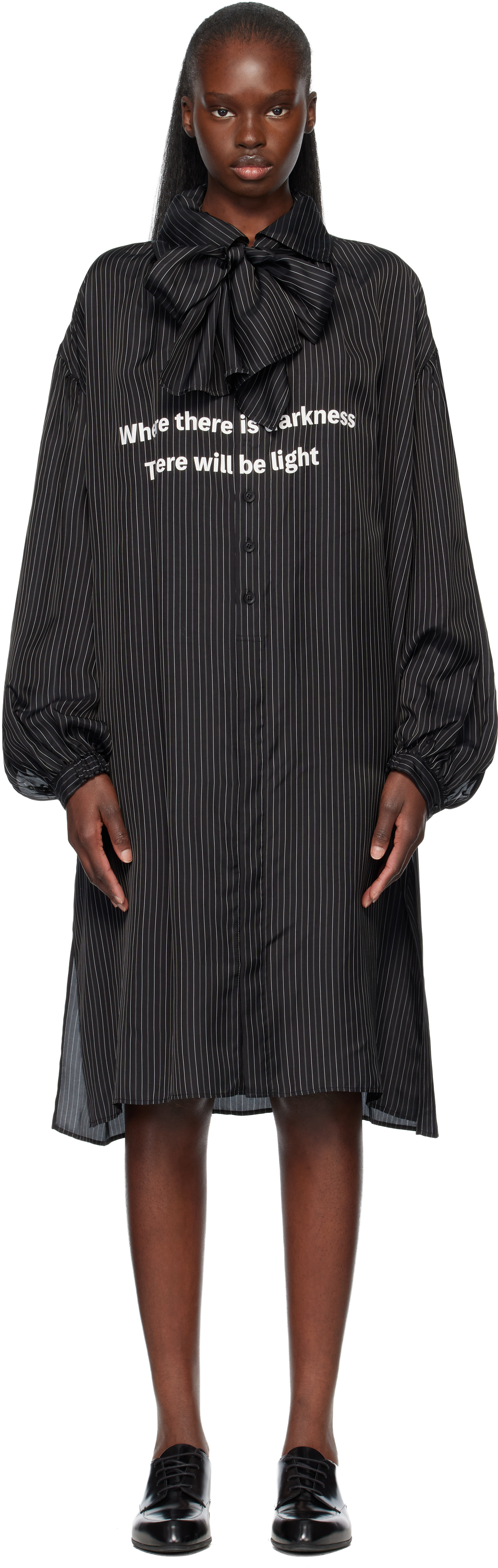 Black Message Scarf Shirt
