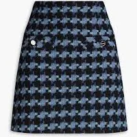 SANDRO Houndstooth Cotton-blend Tweed Mini Skirt Size 36 US 4 Excellent Conditio