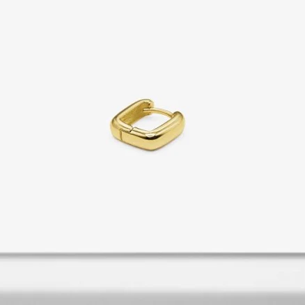 14k Solid Gold Minimalist Bold Square Hoop Earring