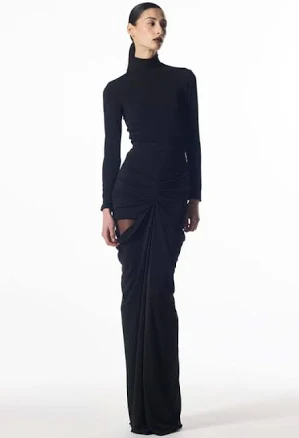 MICHAIL Niote Long Designer Skirt with Cutouts