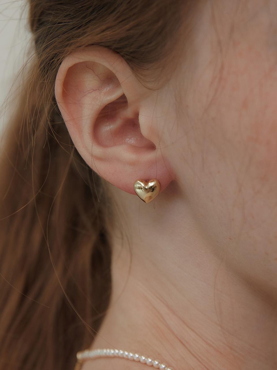[Silver 925] Full Heart Earrings