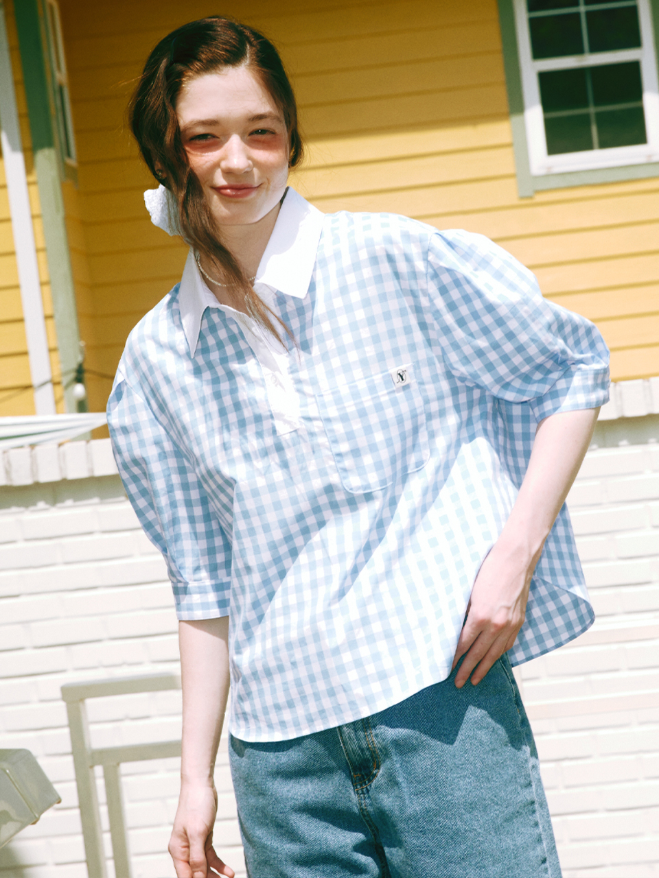 Happy Check Blouse