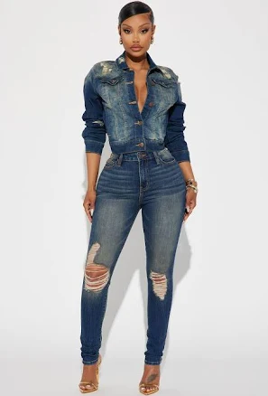 Fashion Nova Women's Kelly Ripped Stretch Skinny Jeans