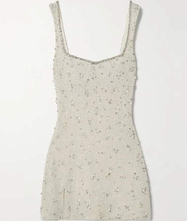Clio Peppiatt Embellished Stretch- Tulle Mini Dress