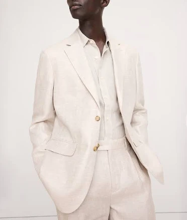 Banana Republic Men's Tailored Slim-Fit Herringbone Linen Suit Jacket