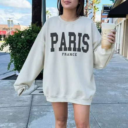 Paris France Oversized Crewneck Sweatshirt