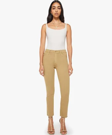 MOTHER Mid Rise Dazzler Ankle Fray Jeans