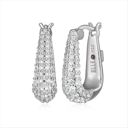 ELLE Citadel hoop earrings with 25x16mm zircons