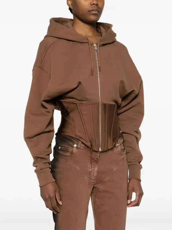 Corset-waist Hooded Jacket