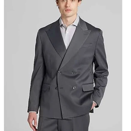 Egara Men's Relaxed Fit Double Breasted Suit Jacket