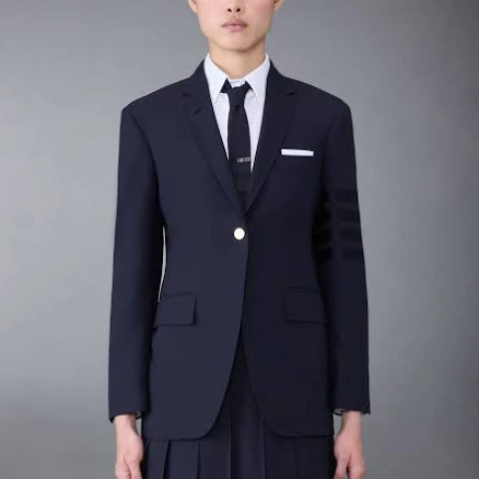 Thom Browne - Plain Weave 4-Bar Elongated Single Button Sport Coat