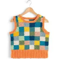 Caron Color Block Party Crochet Vest