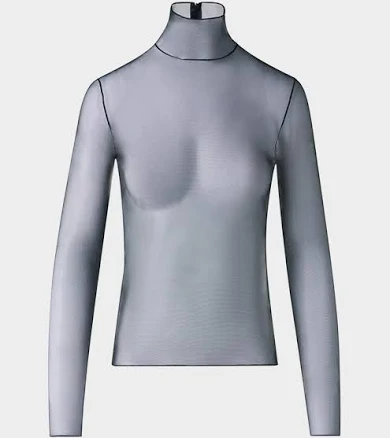 Women's Akris Mock Neck Sheer Tulle Top