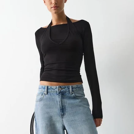Halter Long Sleeve Top