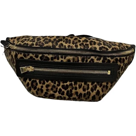 Tom Ford Leopard Print Calf Hair Belt Bag Gold Hardware