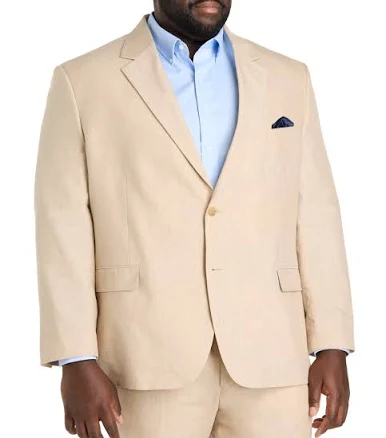 Oak Hill by DXL Men's Big & Tall Jacket-Relaxer Linen-Blend Suit Jacket
