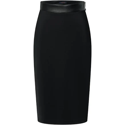 Louis Vuitton Leather Accent Technical Jersey Skirt