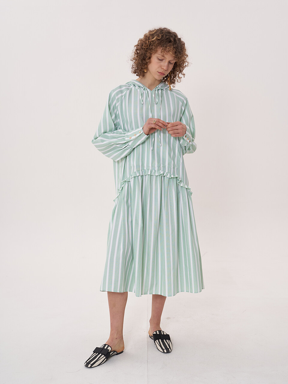 Hooded Maxi Dress_Green