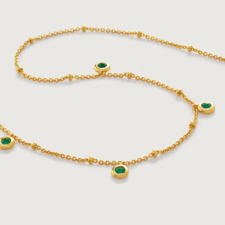 Monica Vinader Womens Mini Green Onyx Choker Necklace