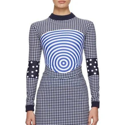 Jean Paul Gaultier Navy & White 'The Vichy and Target' Top