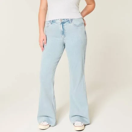 Hollister Women's High-Rise Heart Embroidered Flare Jeans