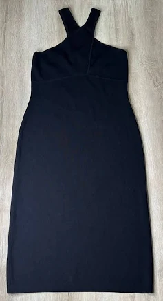 Polo Ralph Lauren Womens Midi Dress Black Xl Halterneck Sleeveless