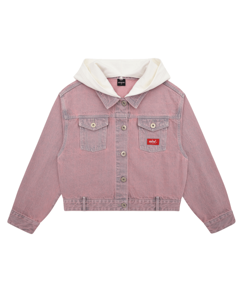 Hood Denim Crop Jacket