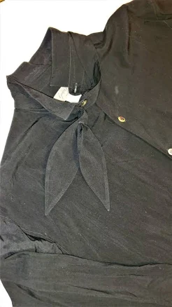 Vintage Yohji Yamamoto Black Rayon Bow-tie / Neck Scarf Shirt 1987