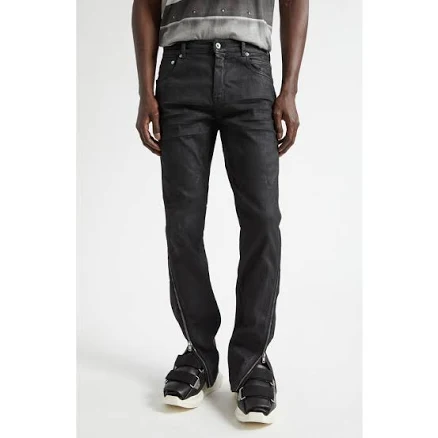 Rick Owens Vega Zip Leg Skinny Jeans in Black at Nordstrom, Size 36