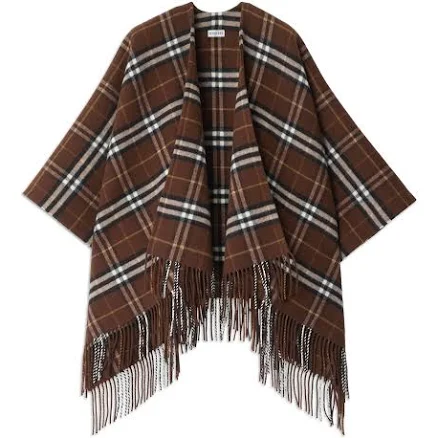 Burberry Wool & Cashmere Check Cape