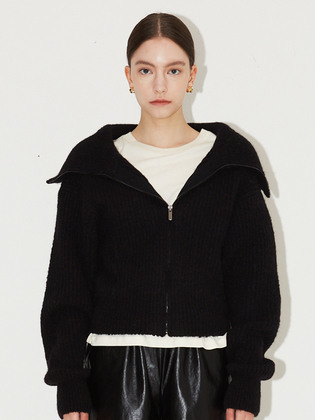 Mohair Sailor Zipup Knit
