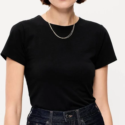 Old Navy Women's Hug Double-Layer Crew Neck Top