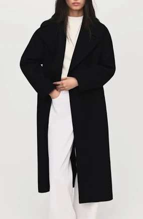 MANGO Women's Belted Manteco Wool Coat