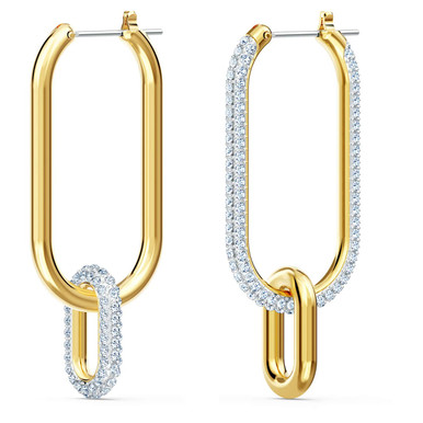Swarovski Time Hoop Pierced Earrings, White, Mixed Metal Finish 5558341