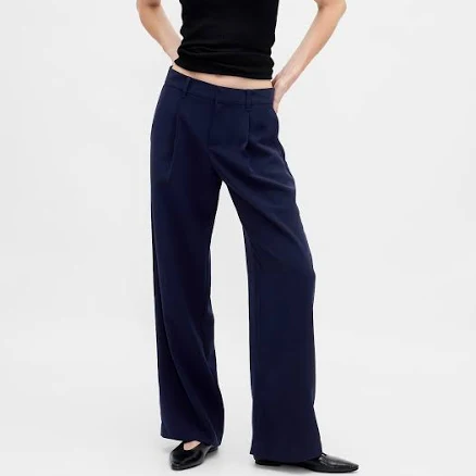 Gap Women's 365 Low Rise Pleated Wide-Leg Trousers